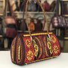 sehat handmade handbag in black red and yellow embroidery by Laga