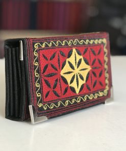 uang small fold handmade wallet in blk red yel