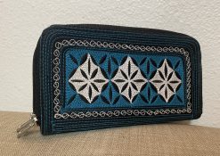 Uang Zip Large Handmade Wallet Vegan Embroidered