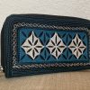 Uang Zip Large Handmade Wallet Vegan Embroidered