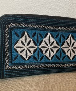 Uang Zip Large Handmade Wallet Vegan Embroidered