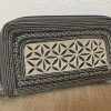 Uang Zip Large Handmade Wallet Vegan Embroidered